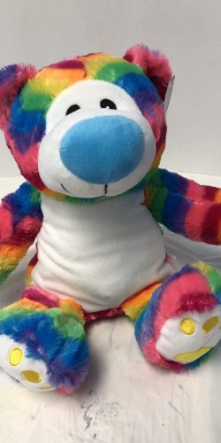 Rainbow Stripes Bear 17"